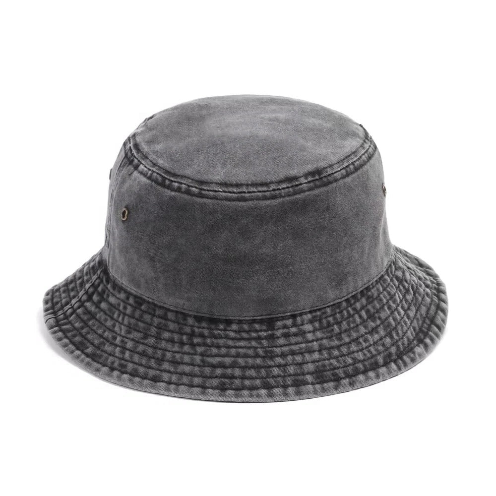 Classic unisex denim bucket hat for everyday casual wear and style.