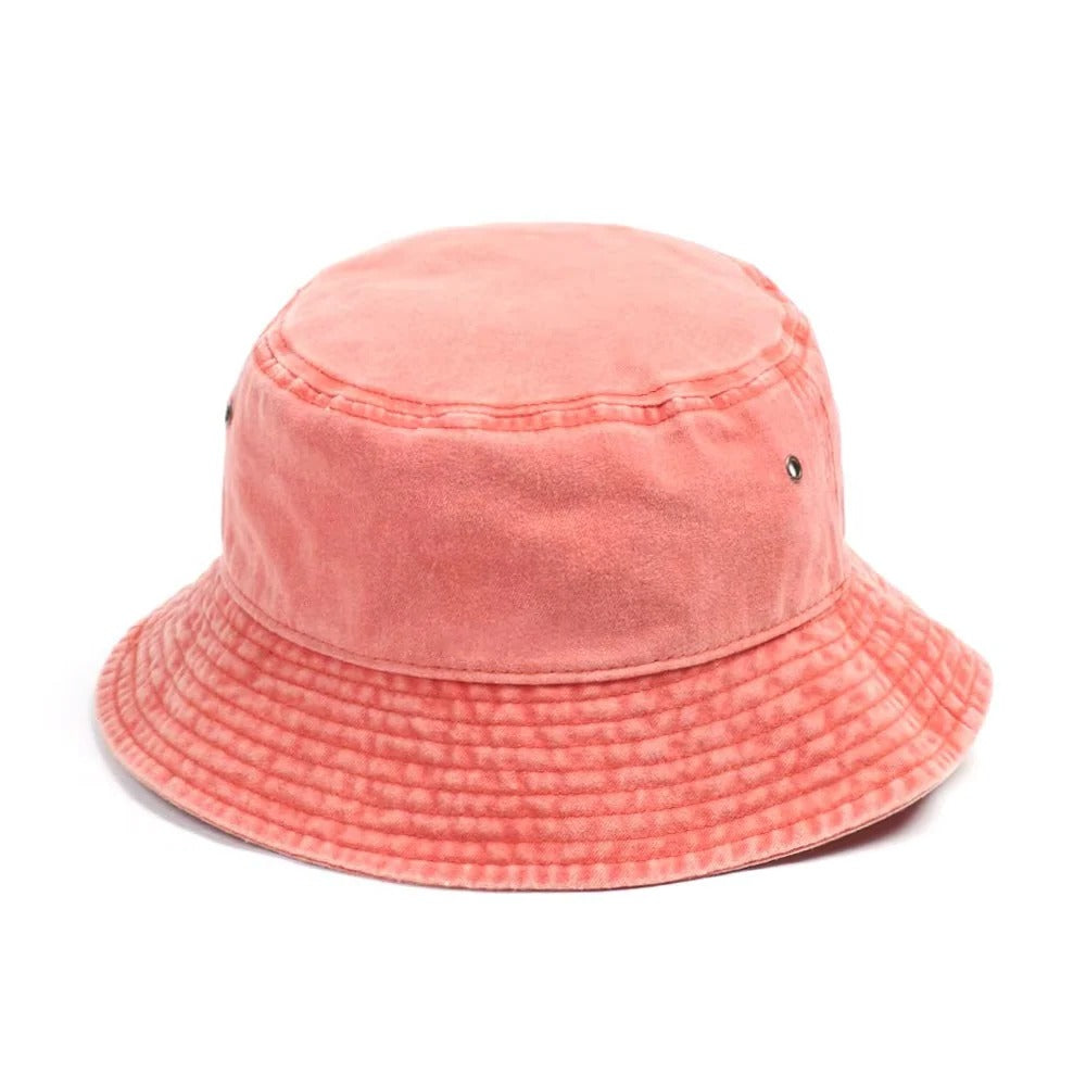 Fashionable denim bucket hat, a timeless casual accessory for men and women.