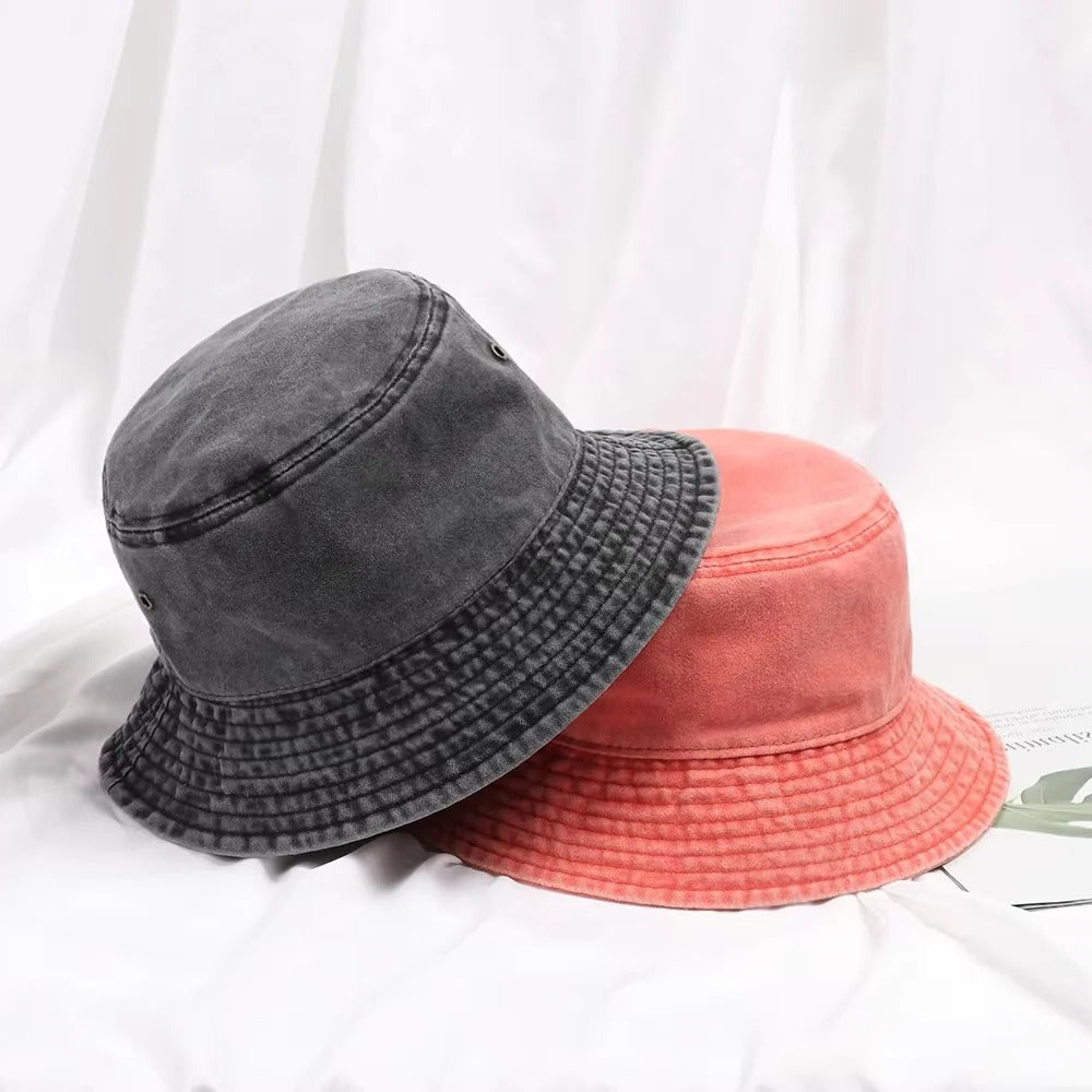 Stylish unisex denim sun hat, offering effective sun protection.
