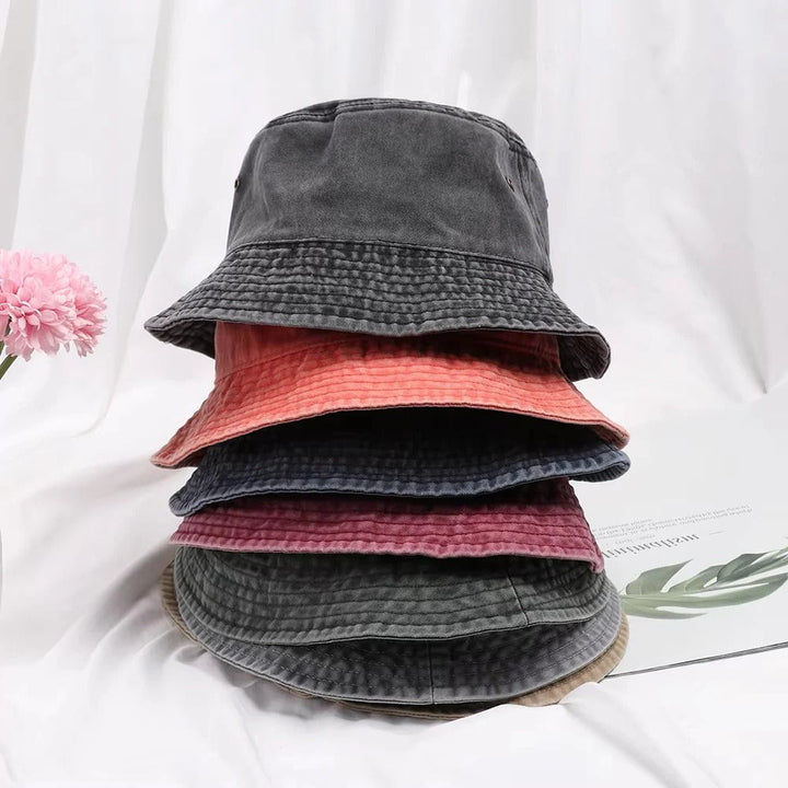 Summer denim bucket hat, ideal for beach trips and outdoor activities.