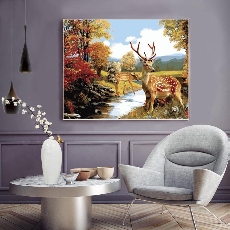 Gift-ready DIY paint by numbers kit, ideal for creative gifting and promoting stress relief through art.