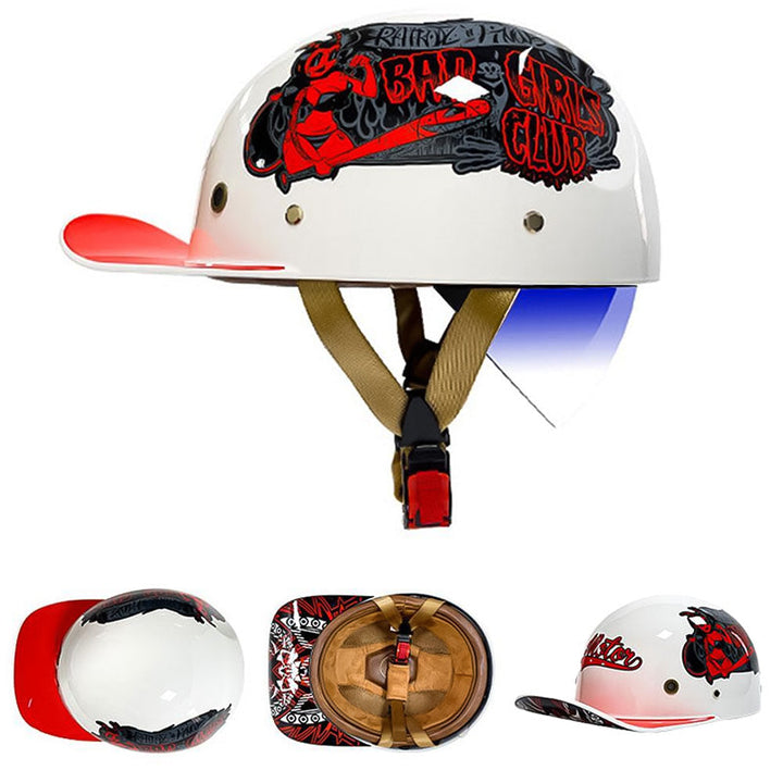 Durable unisex DOT approved open face baseball helmet for optimal biker gear.