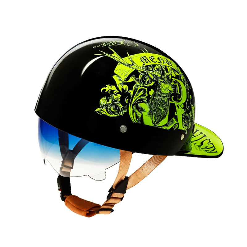 Durable DOT approved baseball helmet, essential riding protection for bikers.