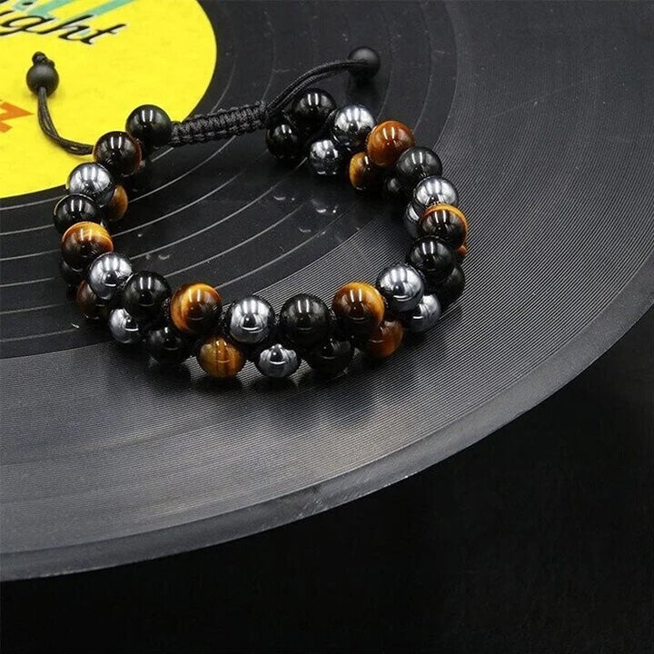 Spiritual gift: Double-layered protection bracelet with healing gemstones, suitable for meditation.