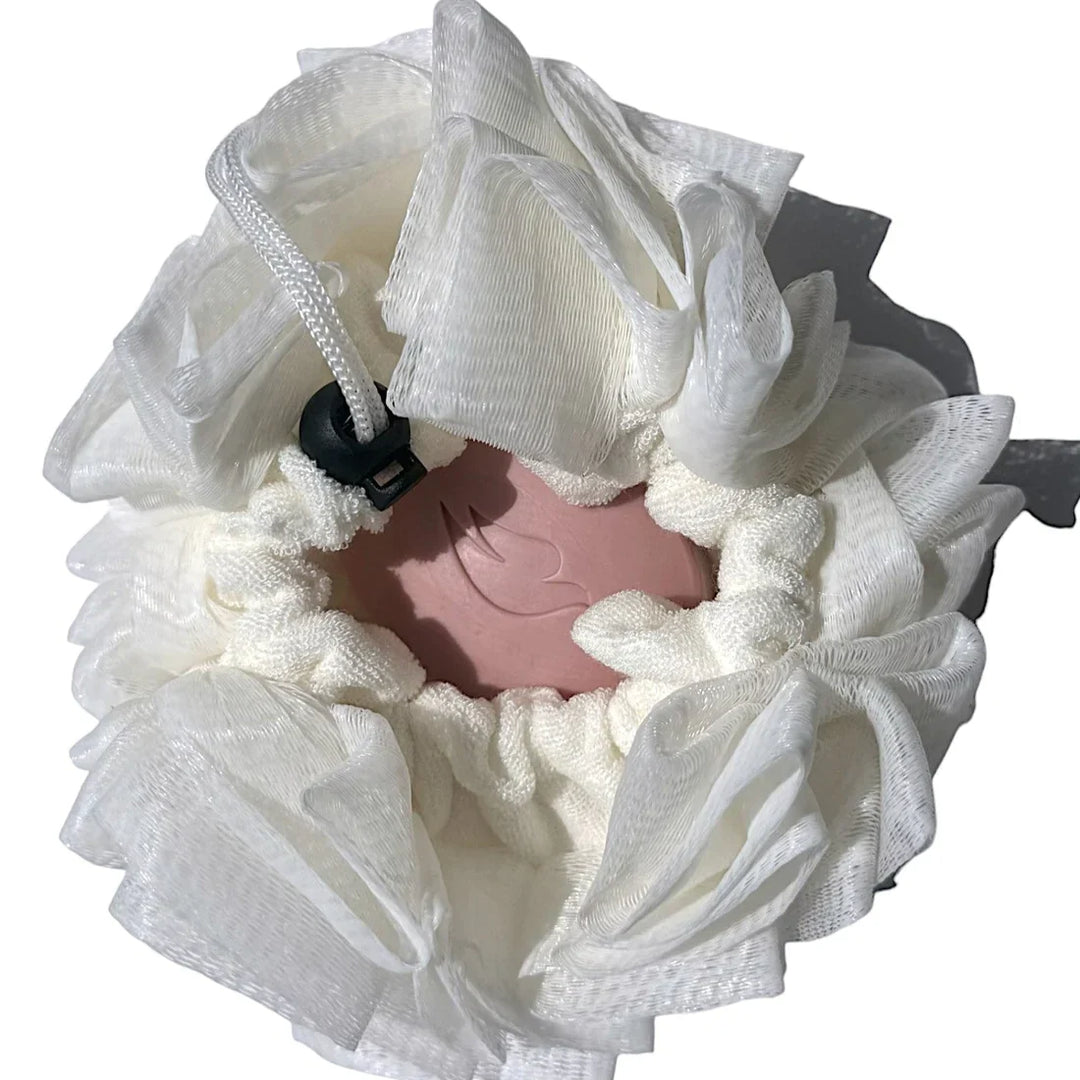 Unisex dual-sided bath sponge and loofah for effective body exfoliation and cleansing