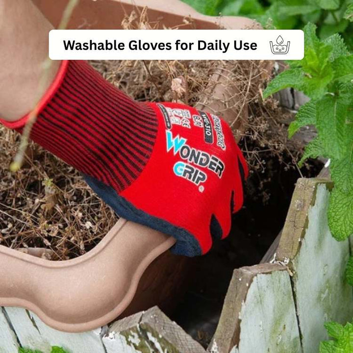 Durable nylon gardening gloves for men & women, offering flexible hand protection for planting & weeding.