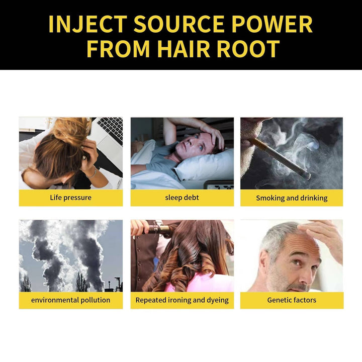 Quick-dye black shampoo for gray hair, achieving instant gray coverage & a natural, uniform dark shade.