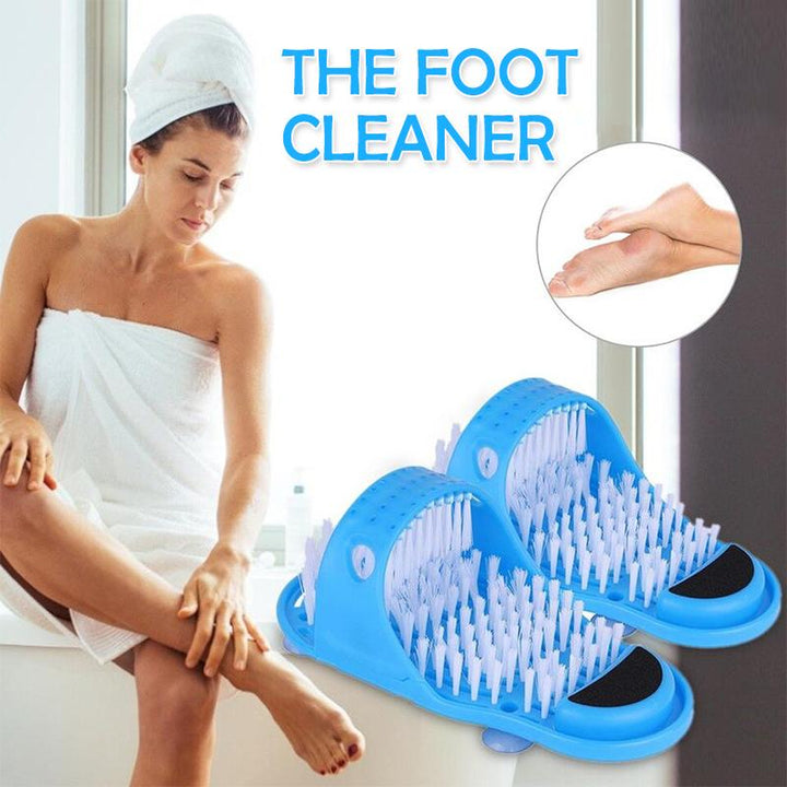 Unisex Easy Foot Scrubber Slipper with soft bristles for shower, deep cleaning & exfoliation