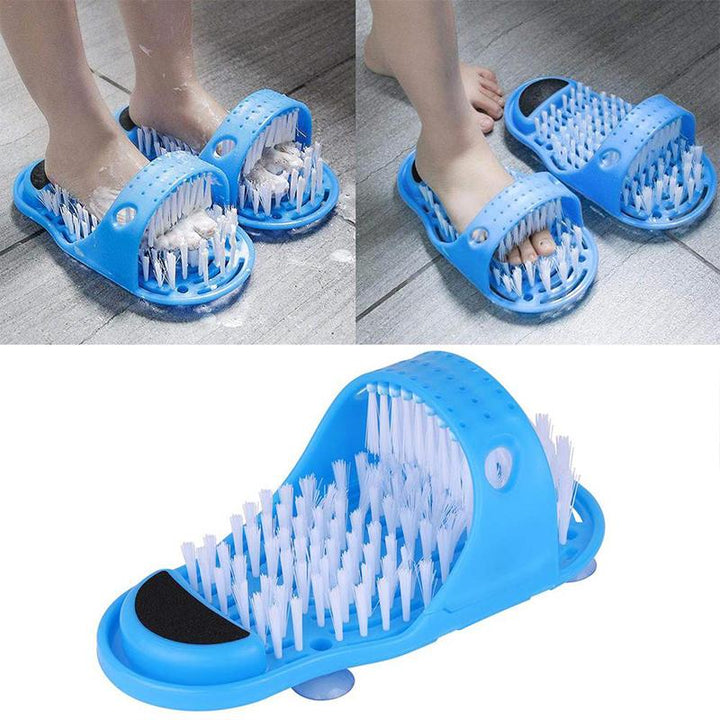 Foot care slipper scrubber, non-slip base, for effortless hygiene during shower routines