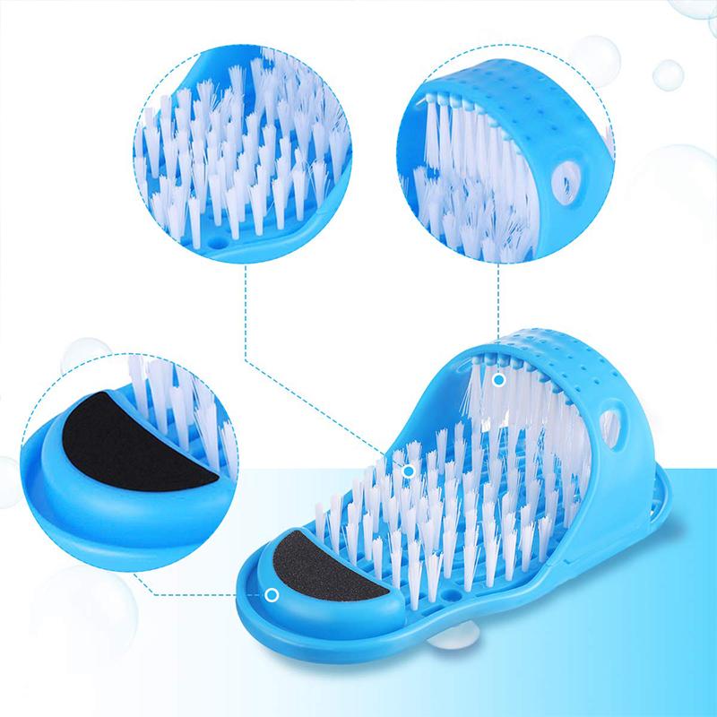 Easy Foot Scrubber Slipper, unique design for reaching all areas of your foot in the shower