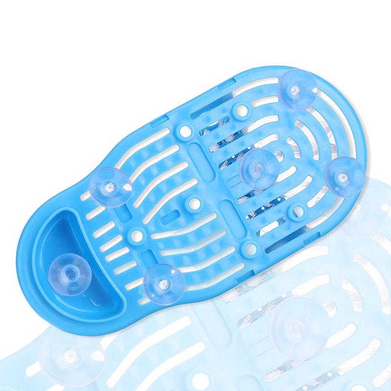 Unisex shower foot exfoliator and massager, provides gentle cleansing and improved circulation