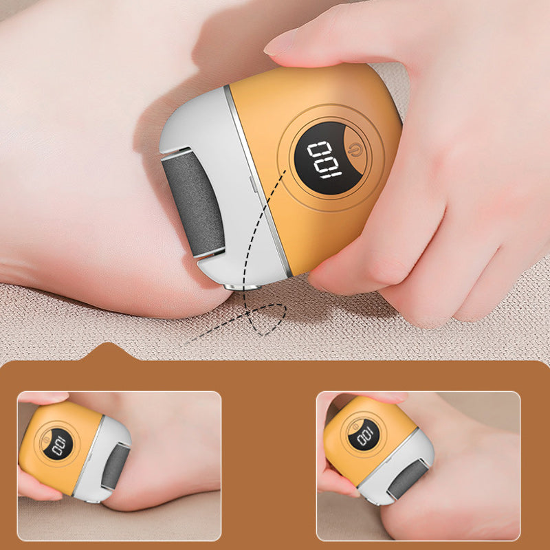 Electric Foot Callus Remover with LED light, illuminating the work area for precision.