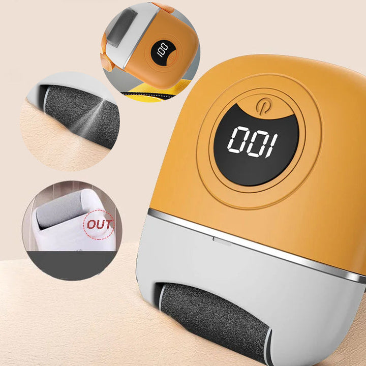 Close-up of Electric Foot Callus Remover's rotating head, highlighting its exfoliation power.