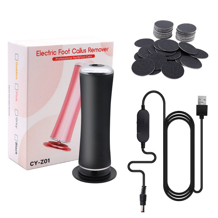 Electric foot callus remover featuring an LED light to illuminate rough spots during use