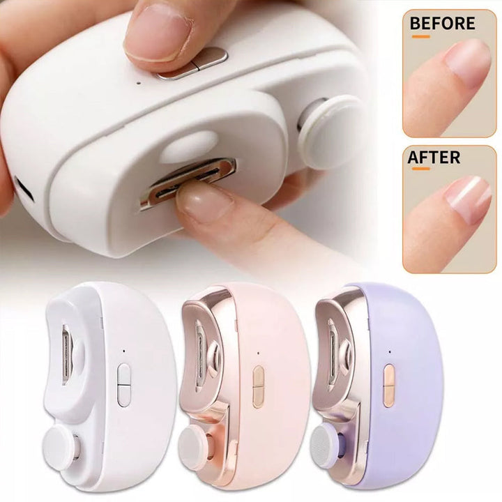 Rechargeable electric nail clipper, a convenient beauty tool for unisex nail grooming and trimming.