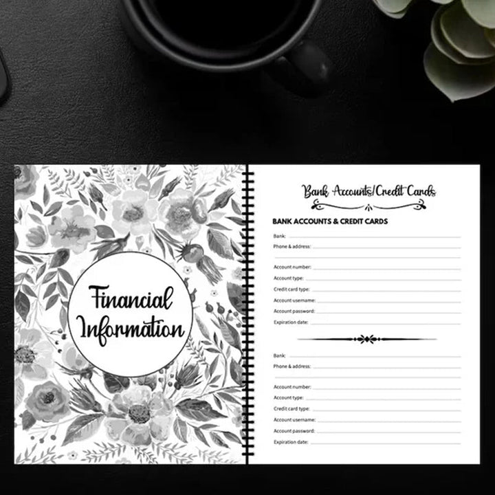 Detailed view of the comprehensive Unisex End-of-Life Planning Organizer Kit for financial and legal planning.