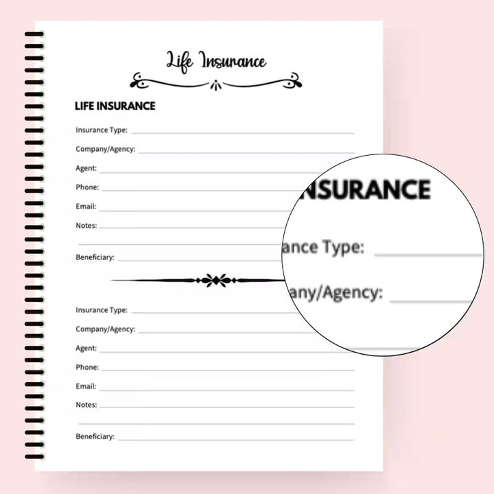 Open Unisex End-of-Life Planning Organizer Kit revealing organized tabs for essential end-of-life information.