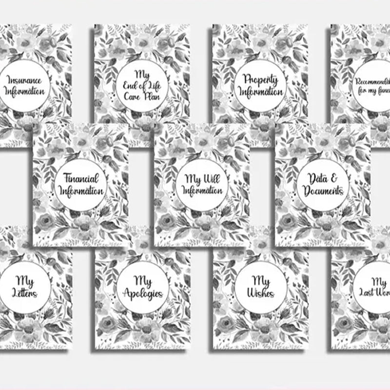 Close-up of the durable cover of the Unisex End-of-Life Planning Organizer Kit, a practical planner.