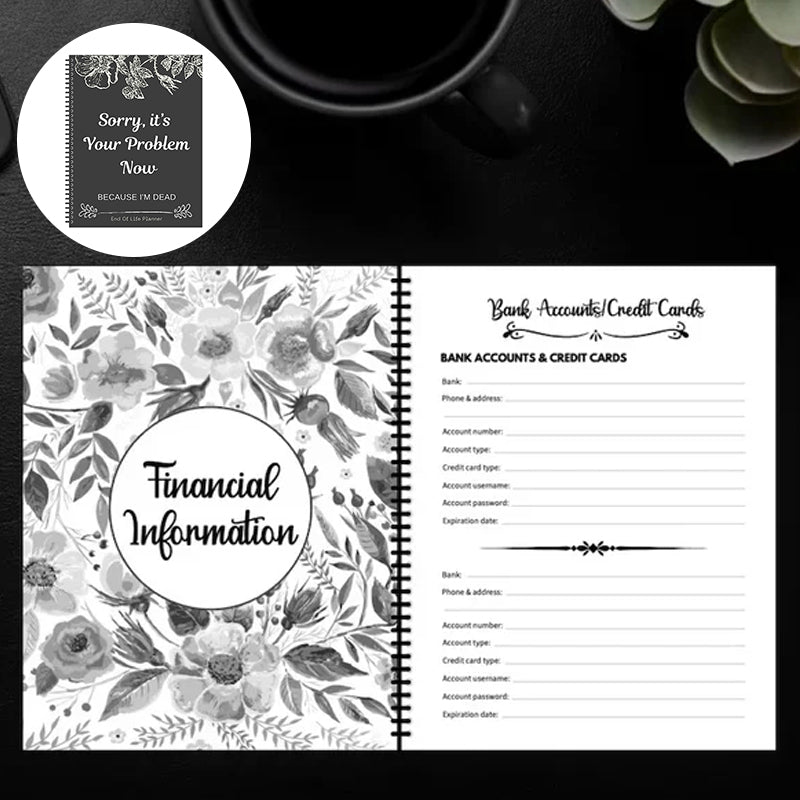 Unisex End-of-Life Planning Organizer Kit on a desk, ready for detailed end-of-life planning.