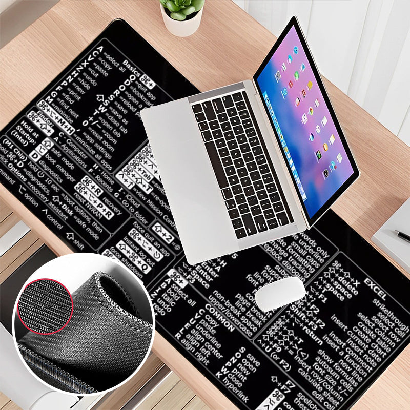 Unisex ergonomic anti-slip keyboard pad, black, with Windows shortcuts for enhanced productivity