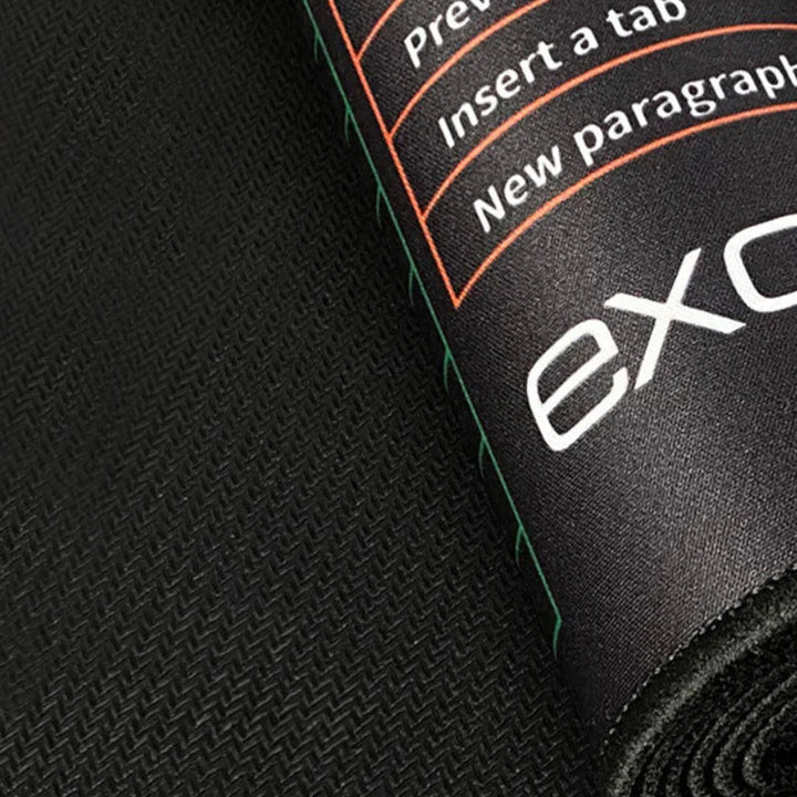 Ergonomic keyboard pad with printed shortcuts, showing soft rubber material and anti-slip base