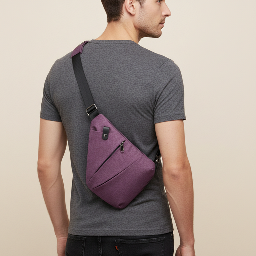 Ergonomic anti-theft travel bag, a unisex crossbody for secure essentials on the go.