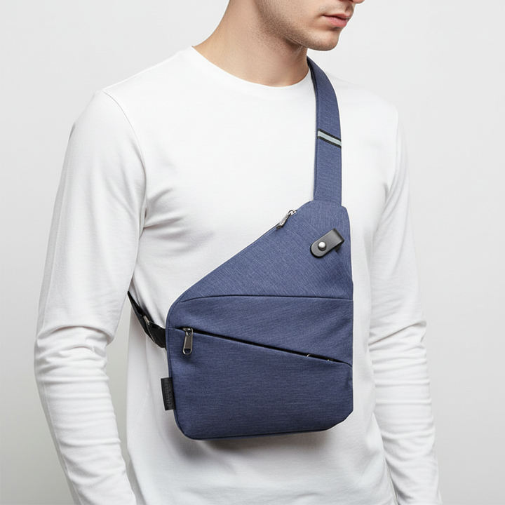 Durable nylon anti-theft bag, ergonomic shoulder design for secure travel essentials.