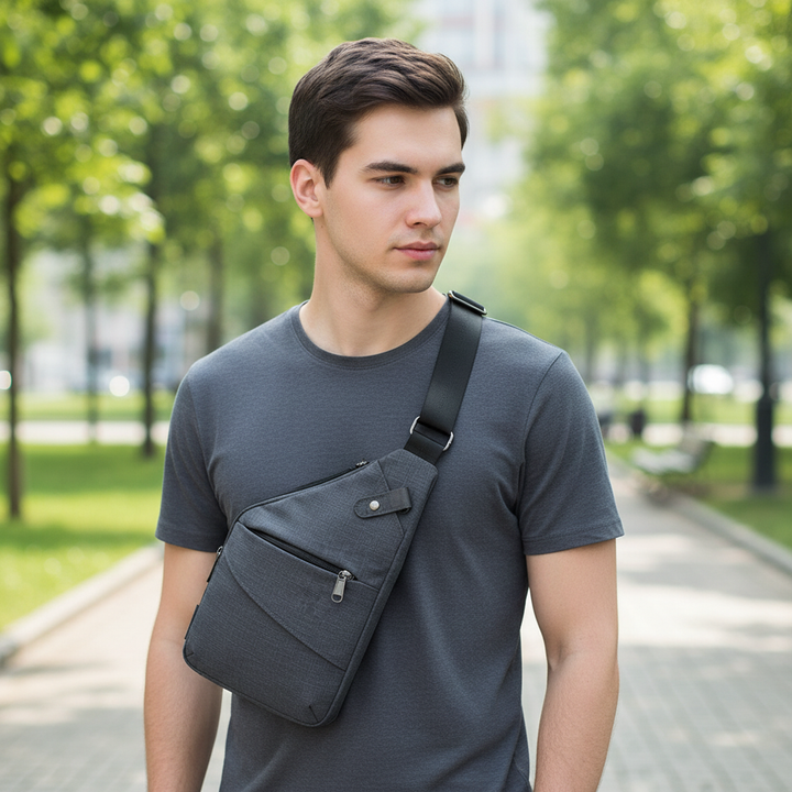 Lightweight anti-theft crossbody bag for men & women, ideal for safe travel and daily use.
