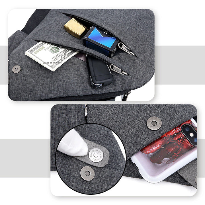 Unisex anti-theft travel bag, ergonomic design for secure and comfortable daily carry.