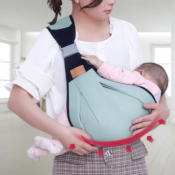 Unisex ergonomic baby carrier wrap, ideal for newborns & toddlers, freeing up hands for parents.