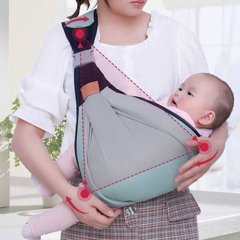 Breathable cotton baby wrap, soft and secure for infant carrying, a true parenting essential.