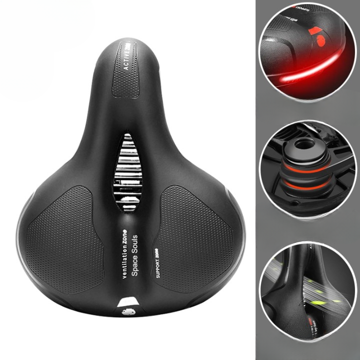 Unisex ergonomic bike saddle for ultimate comfort, reducing back & sit bone pain on MTB & road bikes. Shock absorbing.
