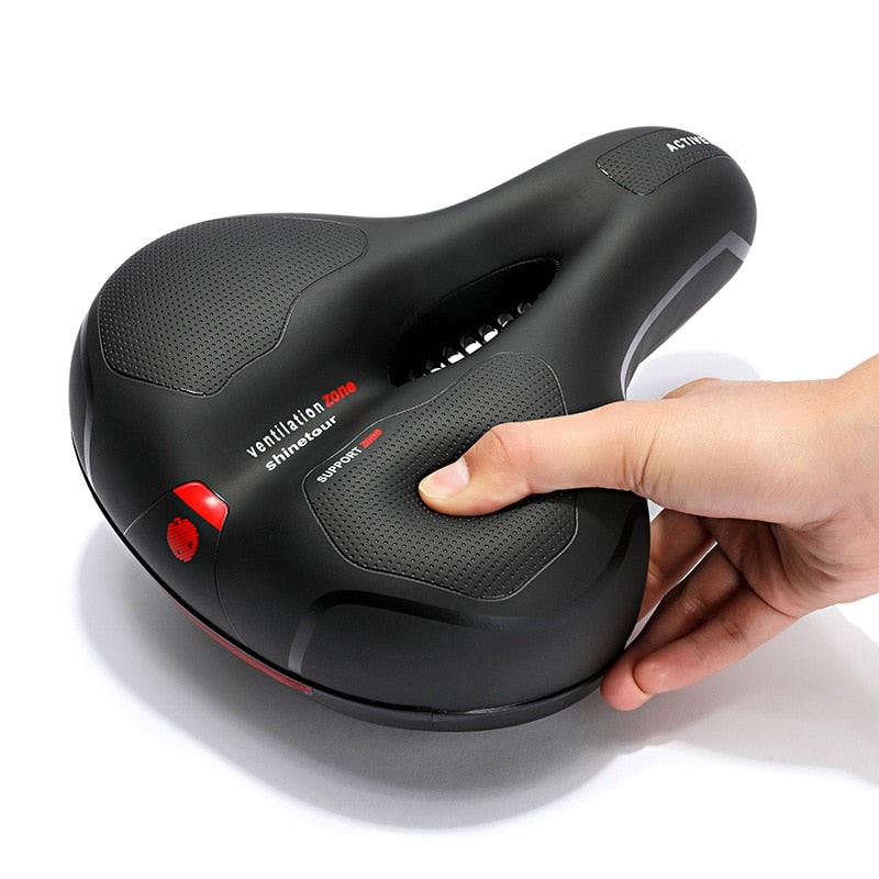 Premium unisex bike saddle, engineered for sit bone pain relief. Comfortable, shock-absorbing road & MTB seat.