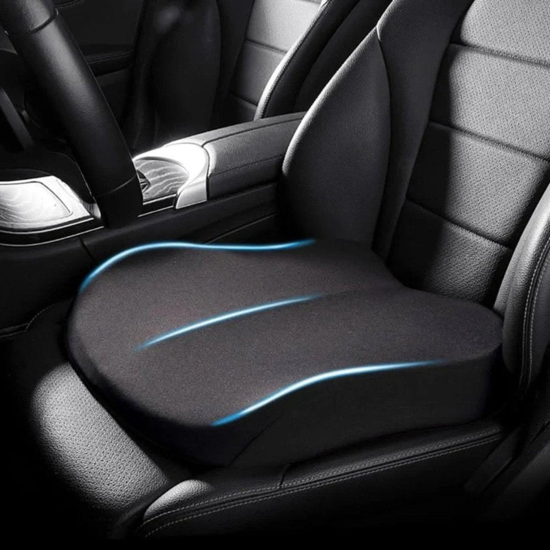 Unisex ergonomic car seat cushion for superior driving comfort, posture support, and reduced fatigue. Non-slip design.