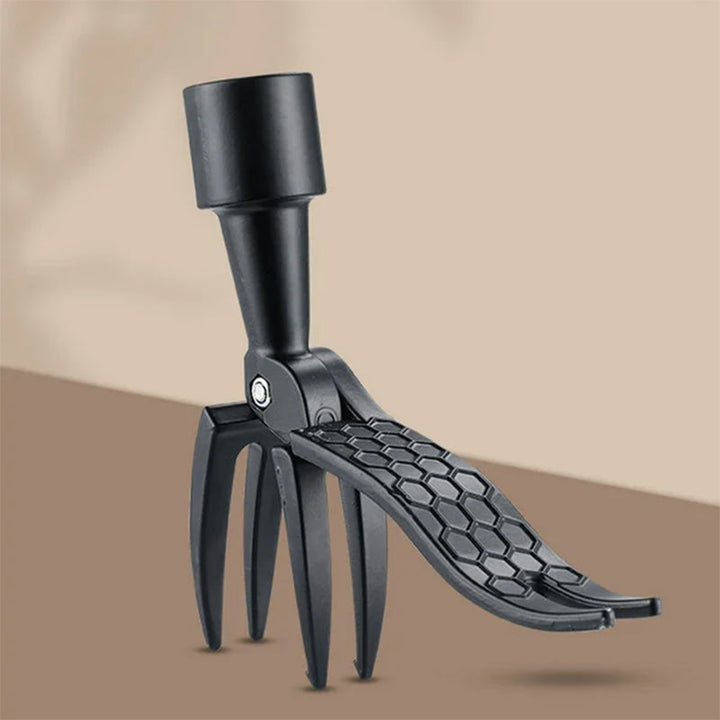 Detachable weed puller tool with stainless steel claws for efficient weed removal in gardens