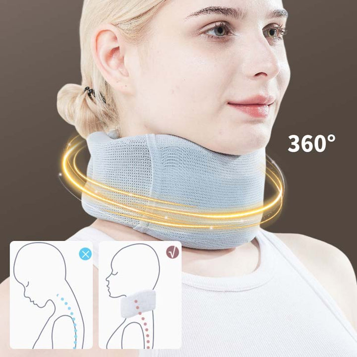 Unisex ergonomic neck brace for posture and support, alleviating neck pain and improving alignment.
