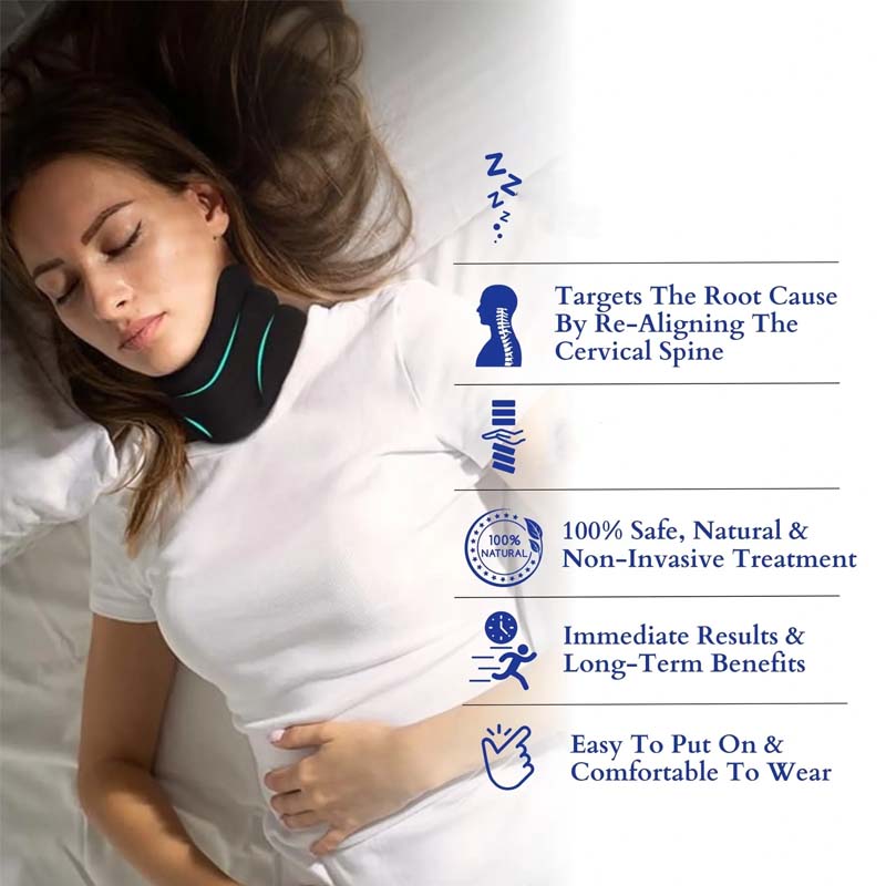 Comfortable and supportive neck brace, ergonomic design for posture improvement, unisex.