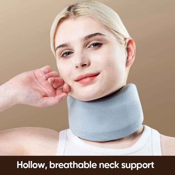 Neck support and posture corrector, ergonomic, unisex, for work, travel, and sleep.