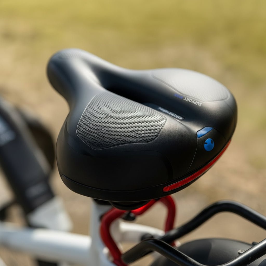 Unisex ergonomic suspension bicycle seat for ultimate comfort during long rides.