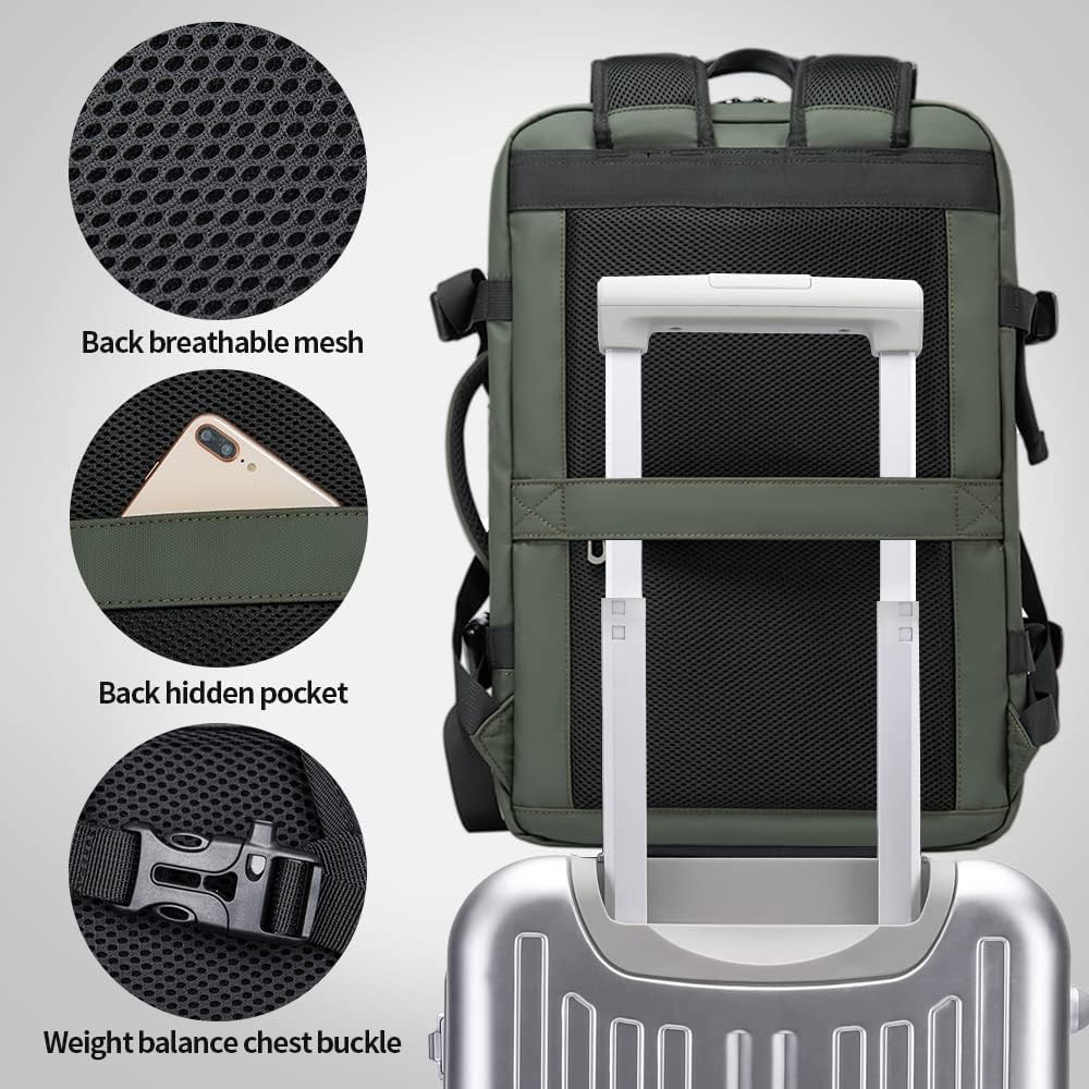 Airline compliant expandable travel backpack, ensuring smooth boarding.