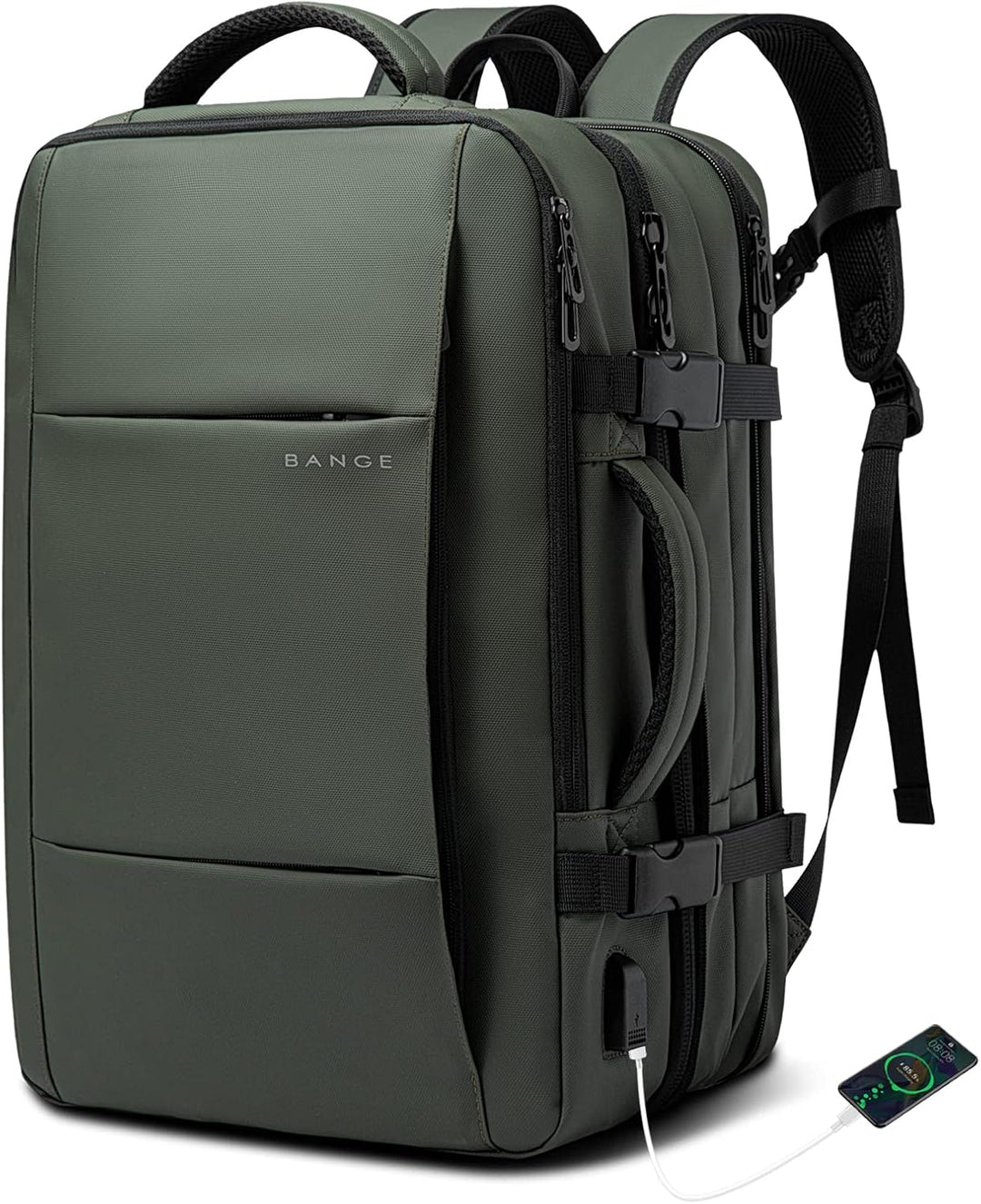 Anti-theft travel backpack, 26-45L, with secure hidden compartments.