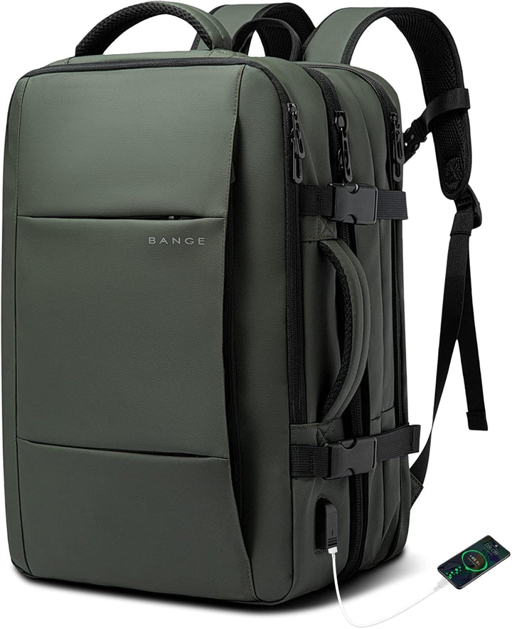Anti-theft travel backpack, 26-45L, with secure hidden compartments.