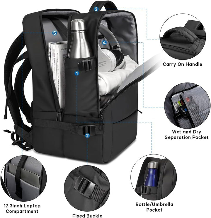Durable travel backpack, 26-45L, designed for diverse global adventures.