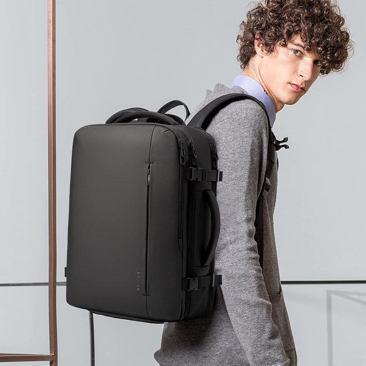 Water-resistant travel backpack, 26-45L, perfect for adventure and weekend trips.