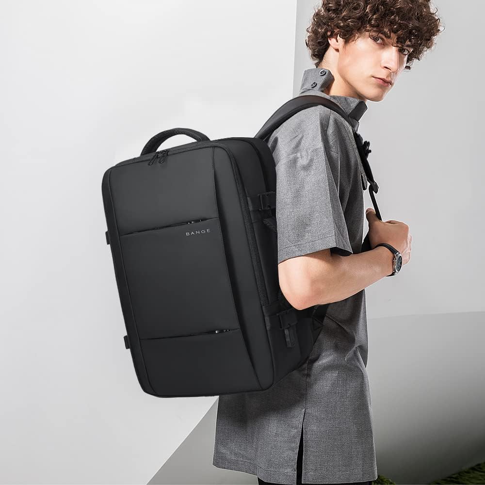 Anti-theft expandable backpack with laptop compartment, great for commuters & students.