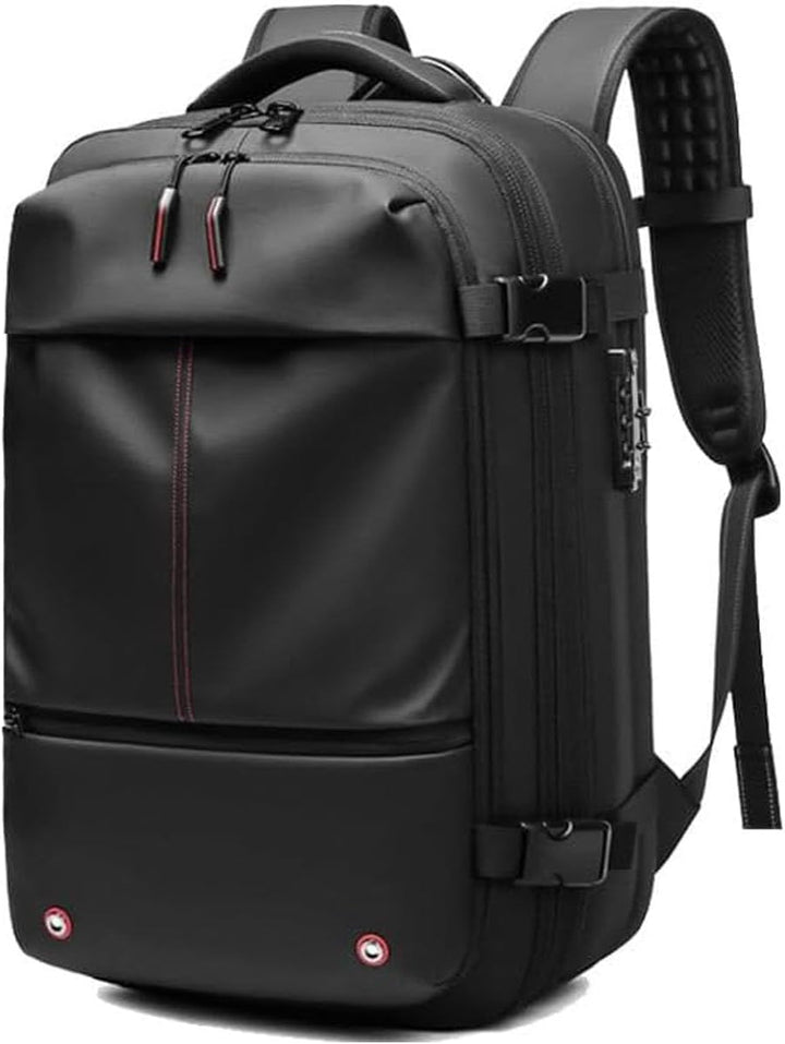 Unisex anti-theft travel backpack. Expandable, features a wet compartment & compression straps for easy carry-on.