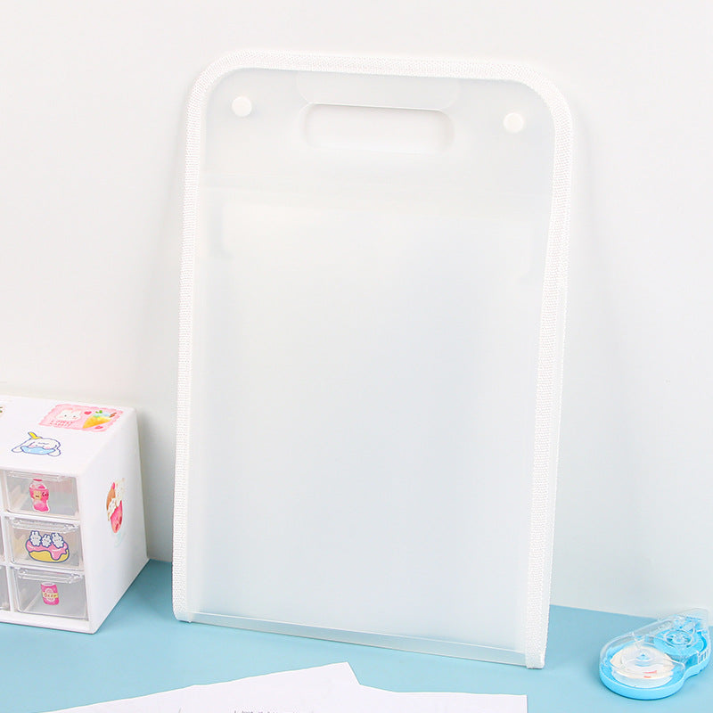 Back view of the waterproof document organizer, 13 pockets, highlighting its sleek and durable design