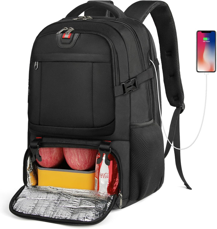 Versatile extra-large travel backpack, unisex, with integrated USB port & insulated compartment. Ideal for all adventures.