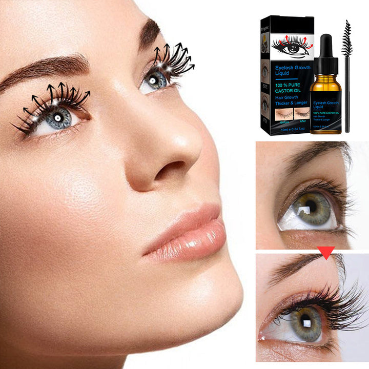 Natural Eyelash Growth Serum with castor oil for women and men, enhances lash length