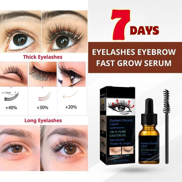 Cosmetic growth serum for longer, stronger lashes and thicker eyebrows, unisex formula